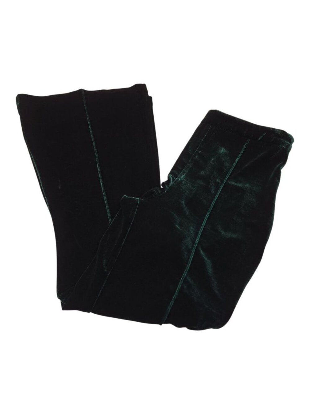 Lulus Womens Green Velvet Flared Pants Small Green Stretch Beautiful